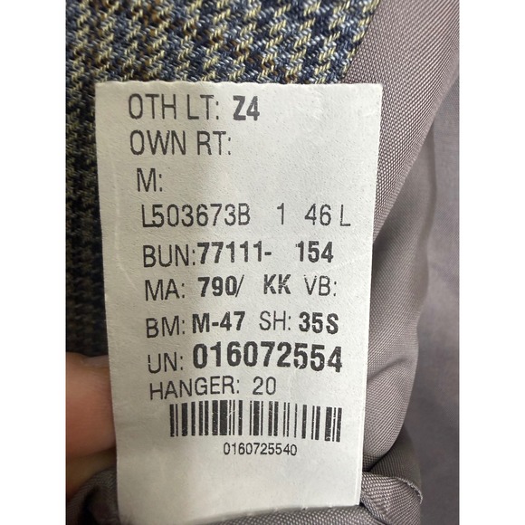 Vintage Lauren Ralph Lauren Men's Houndstooth Blazer Sport Coat Size 46L - Picture 9 of 10